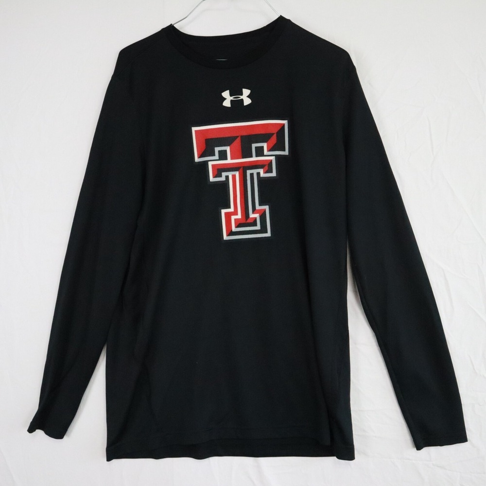 Texas Tech Shirt Mens Small Under Armour Heatgear Loose Activewear Long Sleeve